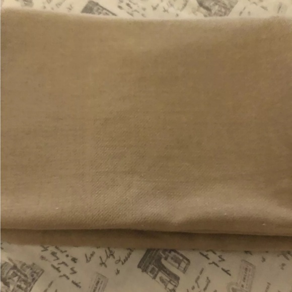 Karl Lagerfeld Paris Camel Rectangular Scarf Studded Logo & Eiffel Tower OS NWT - Picture 5 of 12